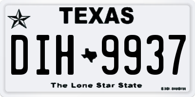 TX license plate DIH9937