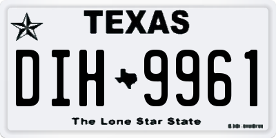 TX license plate DIH9961