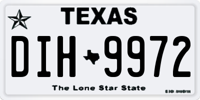 TX license plate DIH9972
