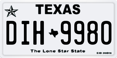 TX license plate DIH9980
