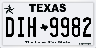 TX license plate DIH9982