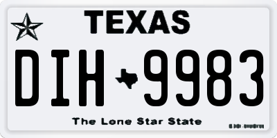 TX license plate DIH9983