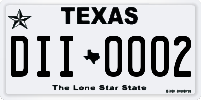 TX license plate DII0002