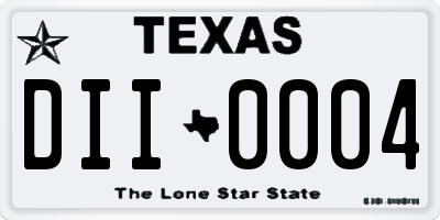 TX license plate DII0004