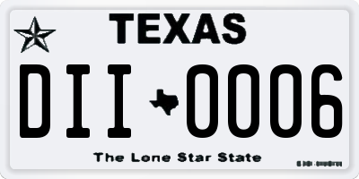 TX license plate DII0006