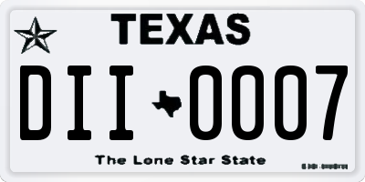 TX license plate DII0007