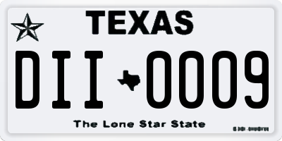 TX license plate DII0009