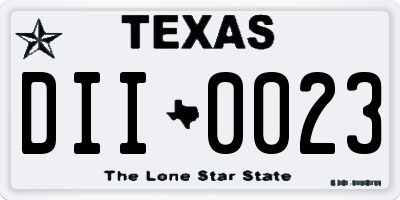 TX license plate DII0023