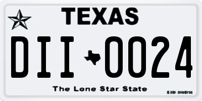 TX license plate DII0024