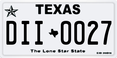 TX license plate DII0027