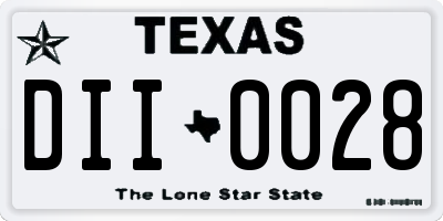 TX license plate DII0028