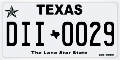 TX license plate DII0029