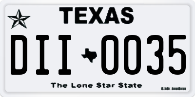 TX license plate DII0035