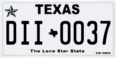 TX license plate DII0037