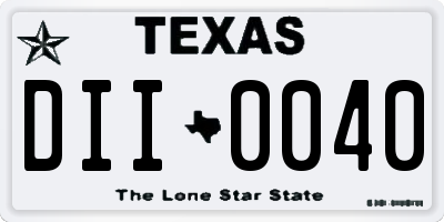 TX license plate DII0040