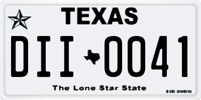 TX license plate DII0041