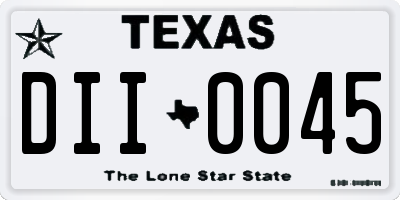 TX license plate DII0045