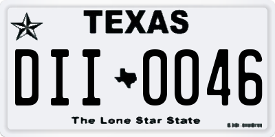 TX license plate DII0046