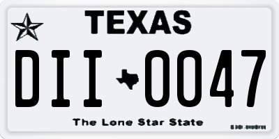 TX license plate DII0047