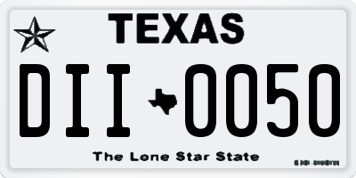 TX license plate DII0050