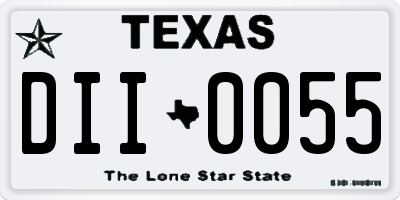 TX license plate DII0055
