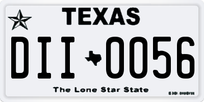 TX license plate DII0056