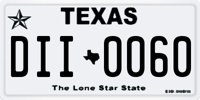 TX license plate DII0060
