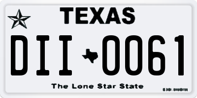 TX license plate DII0061