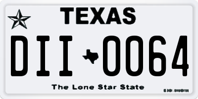 TX license plate DII0064