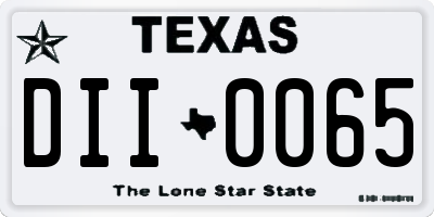 TX license plate DII0065