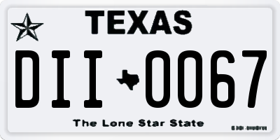 TX license plate DII0067