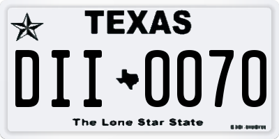 TX license plate DII0070