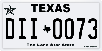 TX license plate DII0073