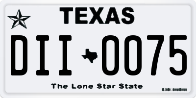 TX license plate DII0075