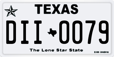 TX license plate DII0079
