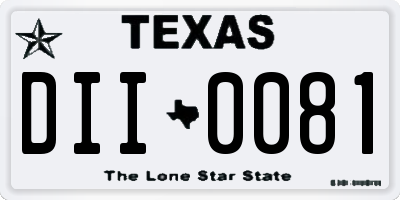 TX license plate DII0081