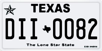 TX license plate DII0082