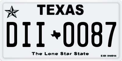TX license plate DII0087