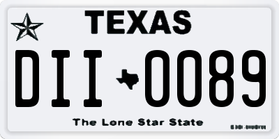 TX license plate DII0089