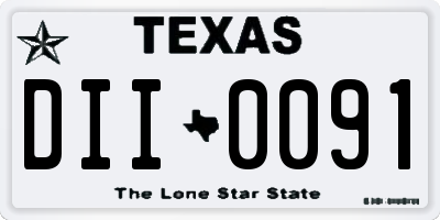 TX license plate DII0091