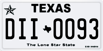 TX license plate DII0093