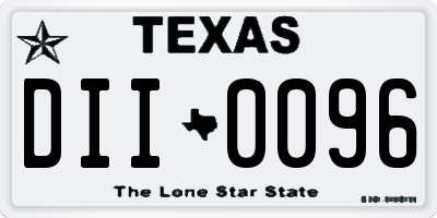 TX license plate DII0096