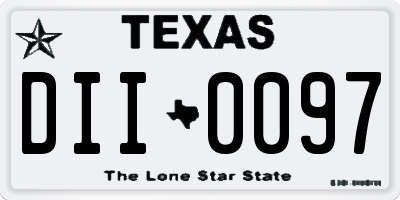 TX license plate DII0097