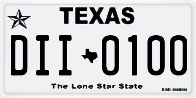 TX license plate DII0100