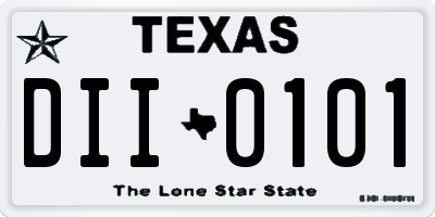TX license plate DII0101
