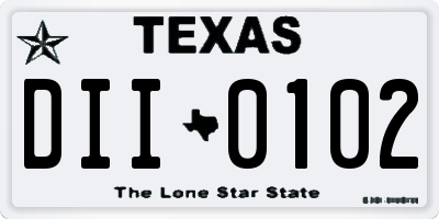 TX license plate DII0102