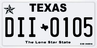 TX license plate DII0105