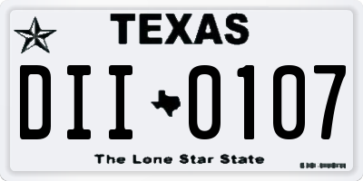 TX license plate DII0107