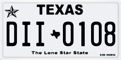 TX license plate DII0108