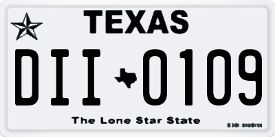 TX license plate DII0109